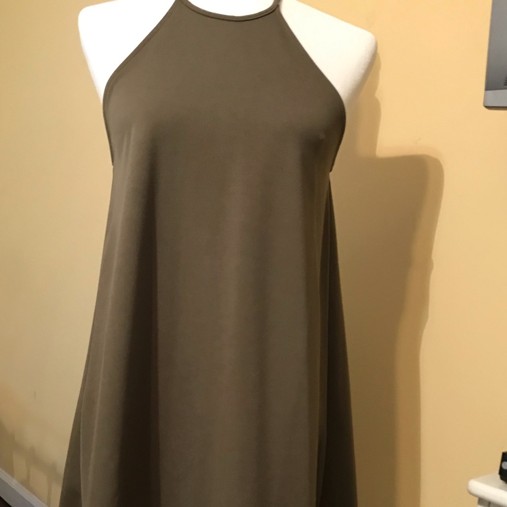 Olive green Forever 21 halter Mini dress